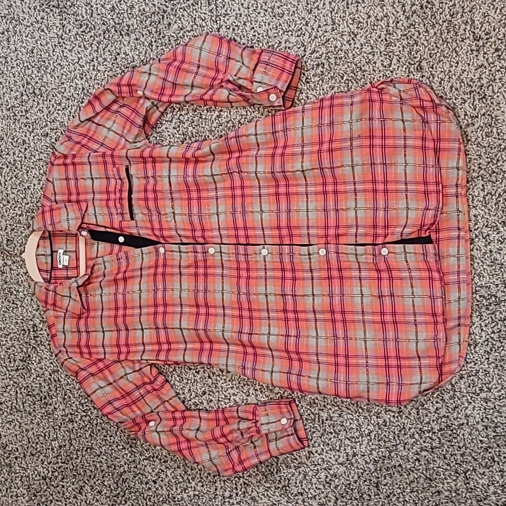 (78)DKNY Plaid Sleep Shirt